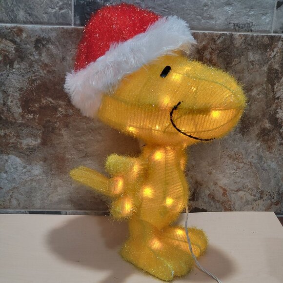 Peanuts Pre Lit Yard Art Woodstock Santa Hat Outdoor Holiday Yard Art 18" - Picture 16 of 16
